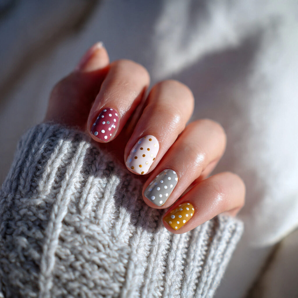 12 Short Gel Nails That Are Cute, Classy, and Basically Impossible to Ignore 9 minimalist dot gel nails