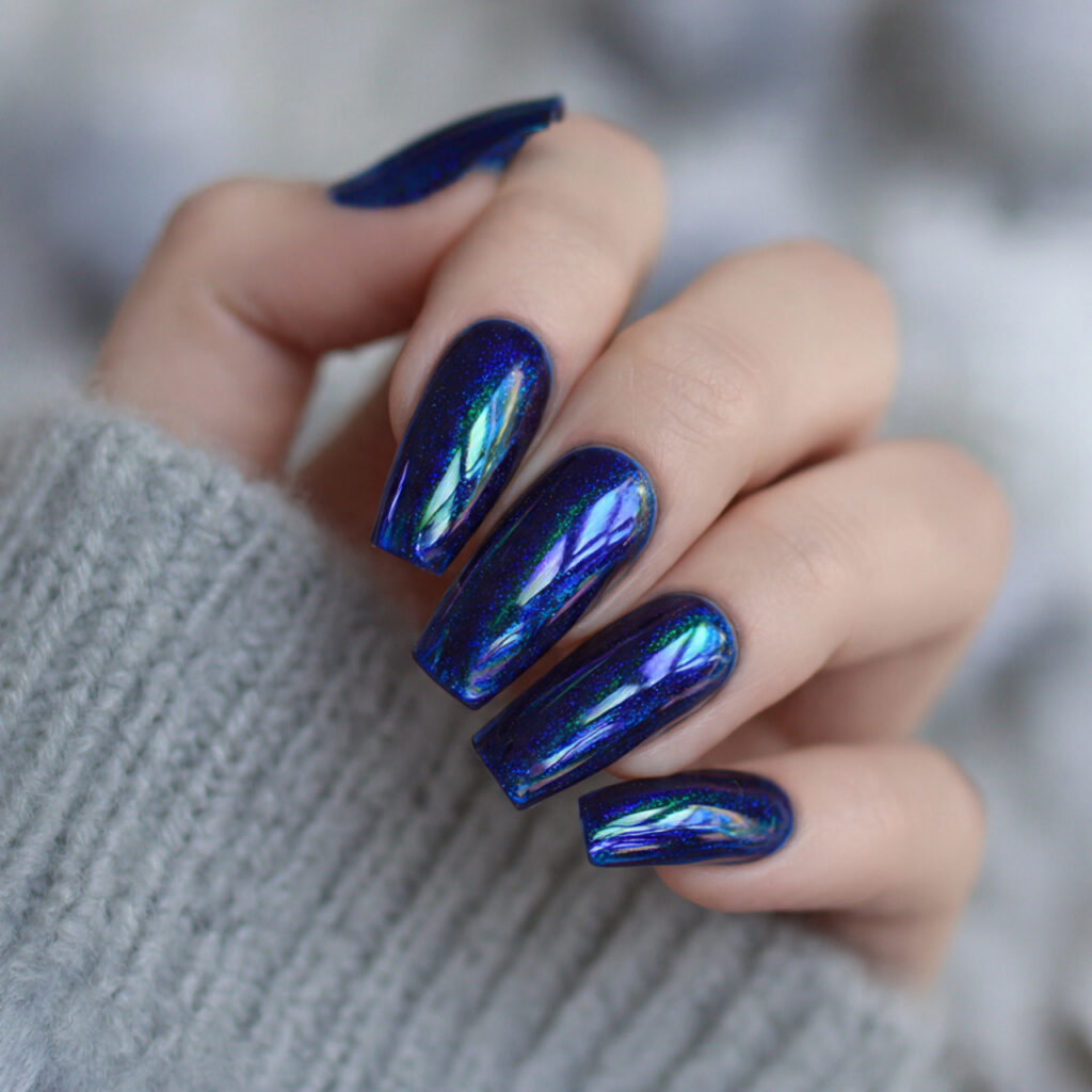 13 Navy Blue Nails Ideas That Look Expensive, Chic, and Totally Copy-Worthy 13 navy blue aura nails