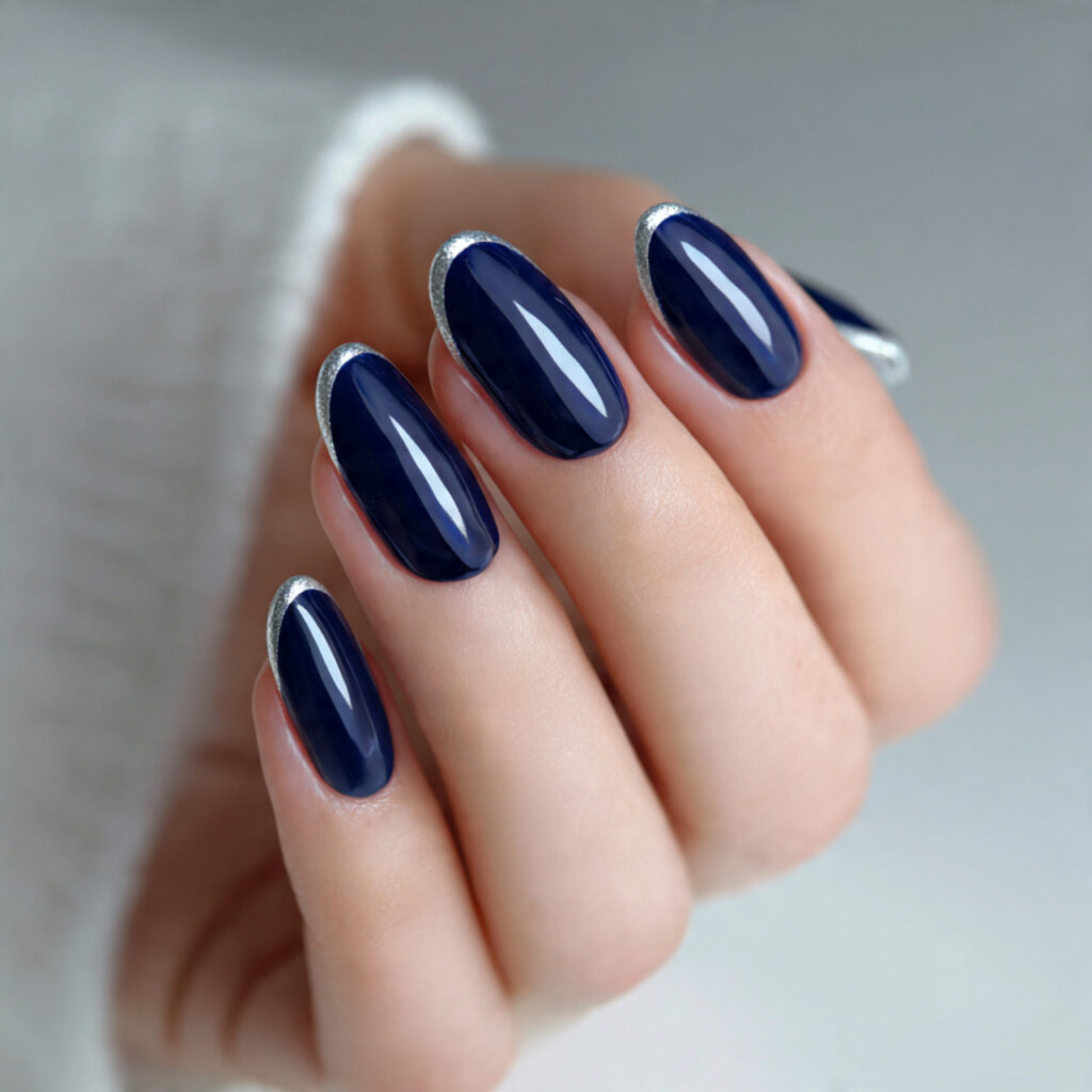 13 Navy Blue Nails Ideas That Look Expensive, Chic, and Totally Copy-Worthy 3 navy blue french nails