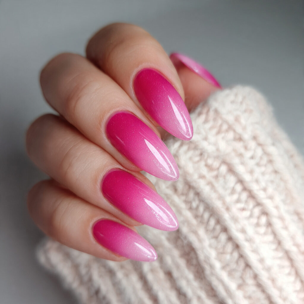 13 Pink Almond Nails That Are Cute, Classy, and Seriously Hard to Stop Staring At 6 ombre pink almond nails