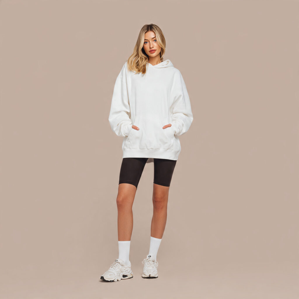 oversized hoodie biker shorts for women