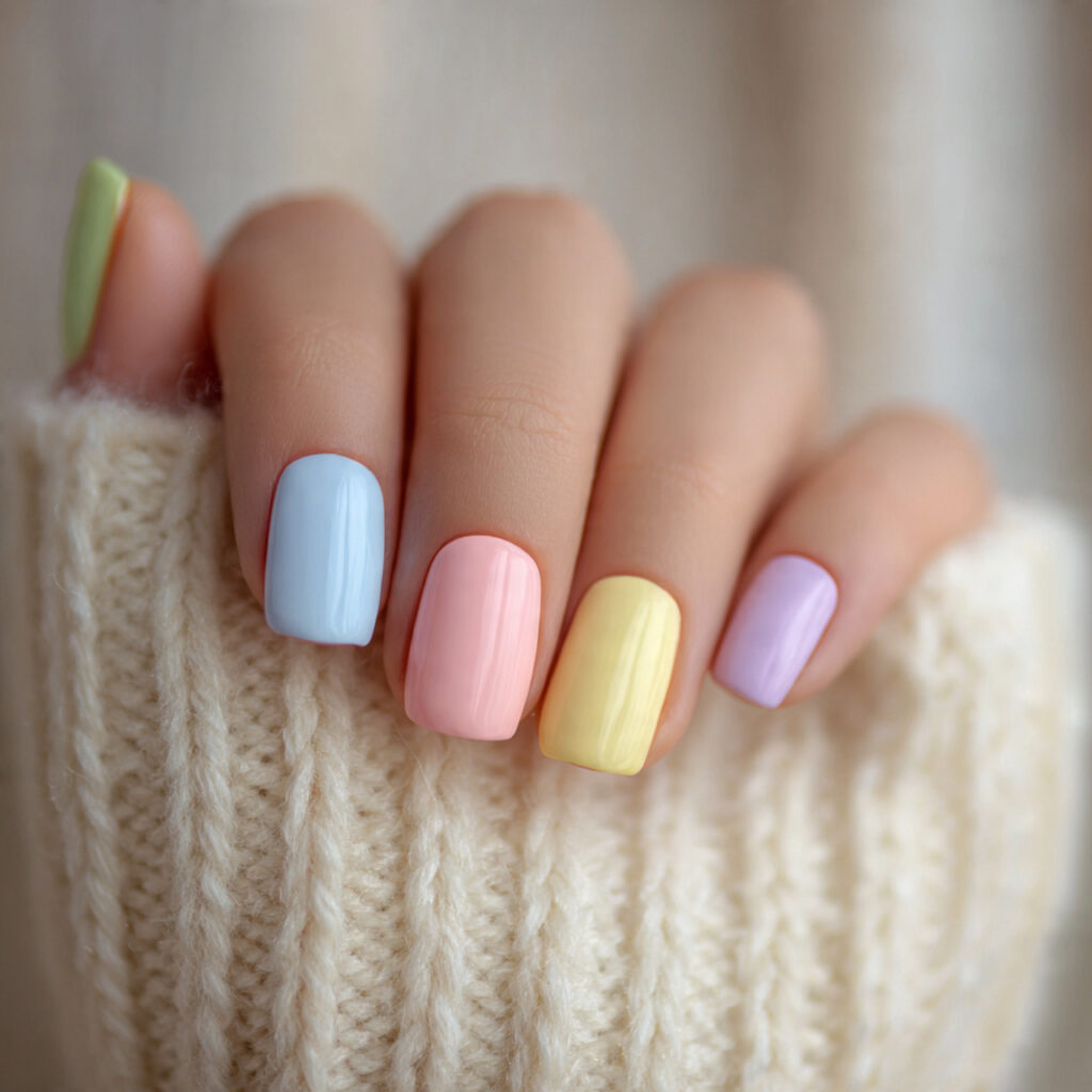 14 Short Nails Design Ideas That Make Your Hands Look Instantly Chic (Yes, Even If You’re a Minimalist) 5 pastel short nails