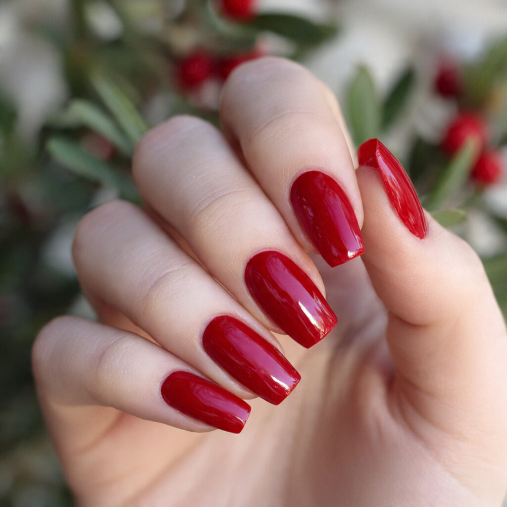 red short coffin nails