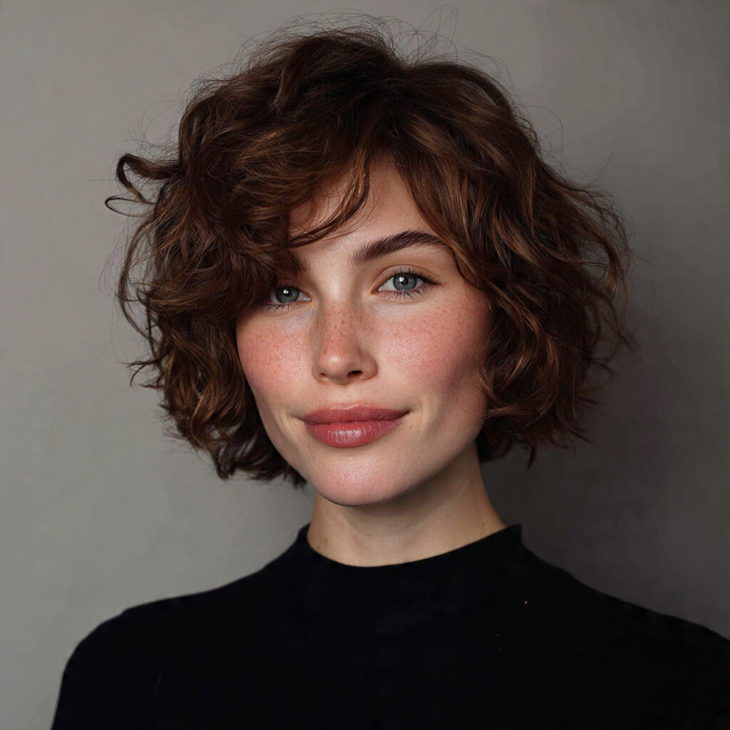 rounded wavy bob