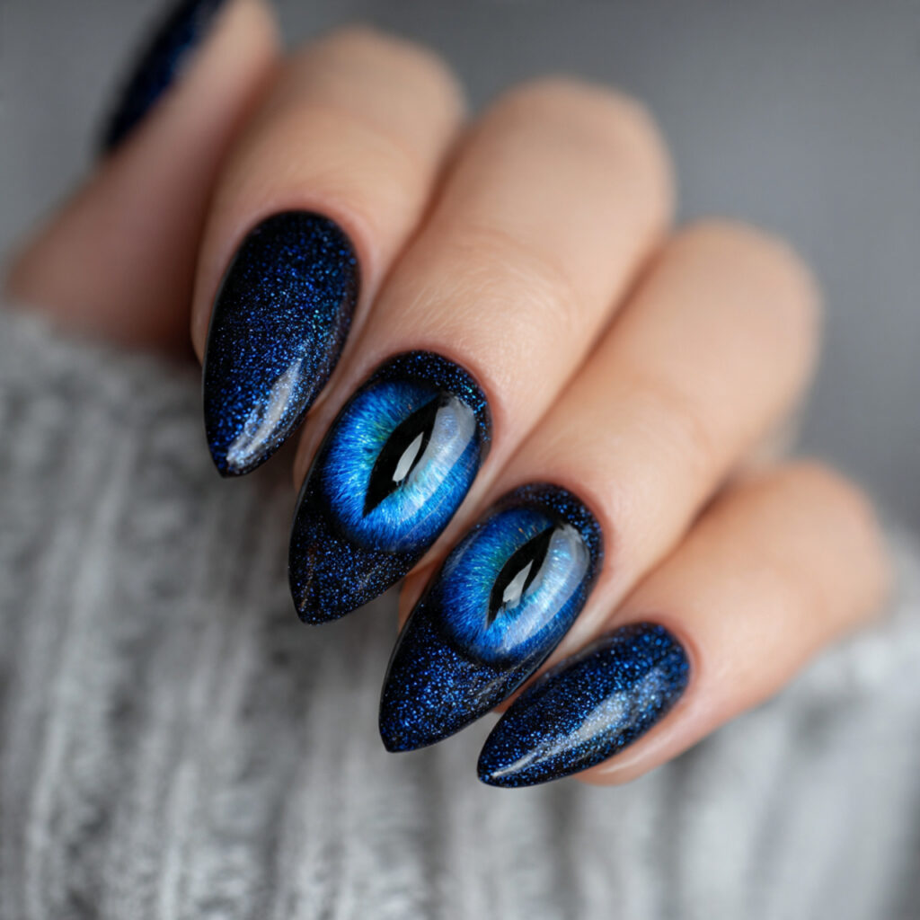 15 Royal Blue Nails That Instantly Elevate Your Style (And Yes, You Can Totally Wear Them Tomorrow) 10 royal blue cat eye nails