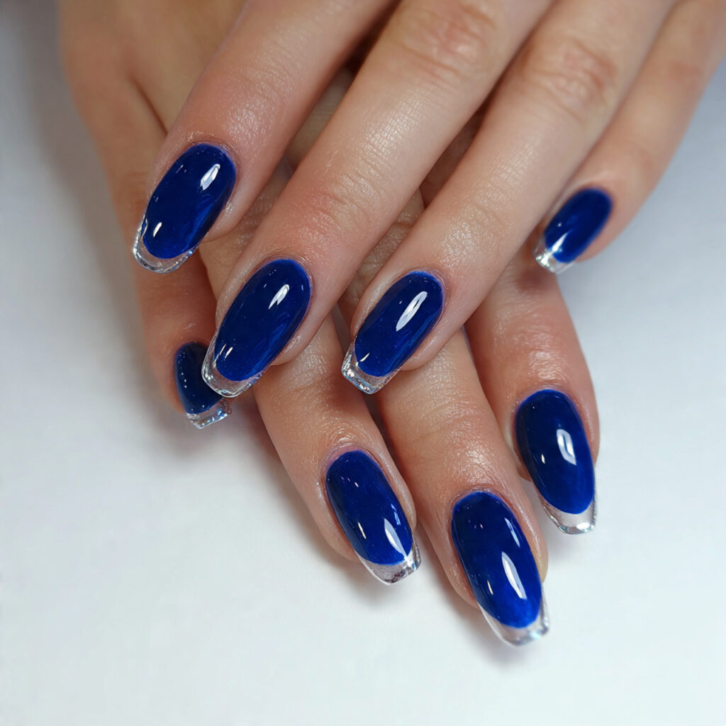 15 Royal Blue Nails That Instantly Elevate Your Style (And Yes, You Can Totally Wear Them Tomorrow) 3 royal blue french nails