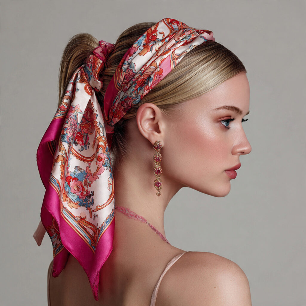 scarf ponytail for summer hairstyles