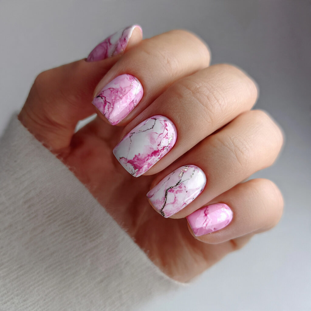 14 Short Acrylic Nails That Look Chic, Stylish, and Totally Wearable Right Now 14 short acrylic marble nails