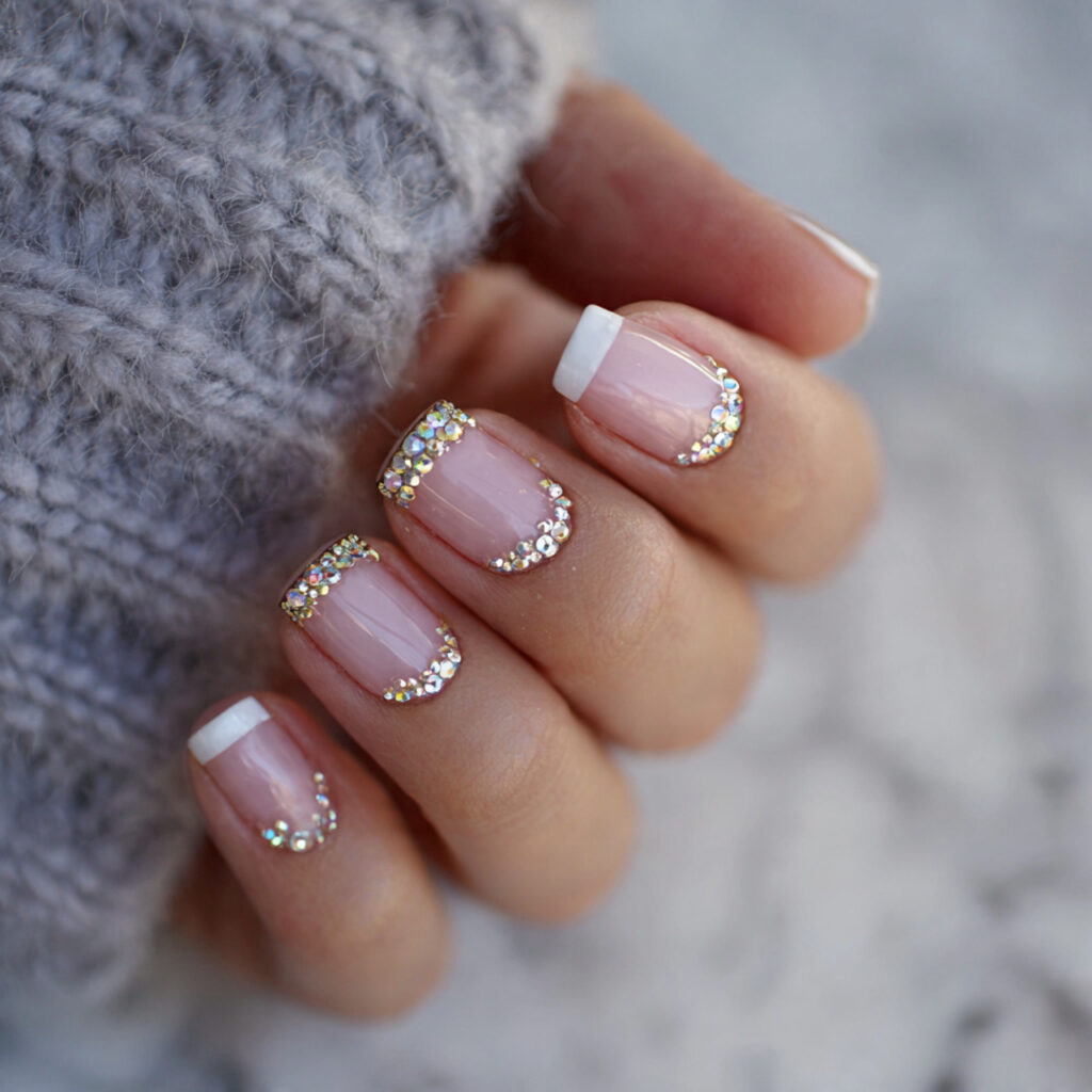 14 Short Acrylic Nails That Look Chic, Stylish, and Totally Wearable Right Now 15 short acrylic nails with tiny rhinestones