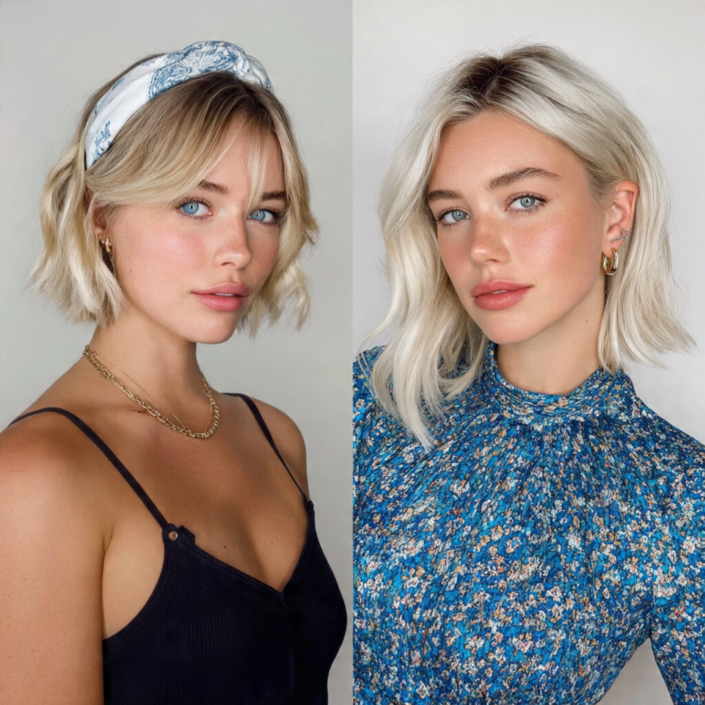 short bob with a headband