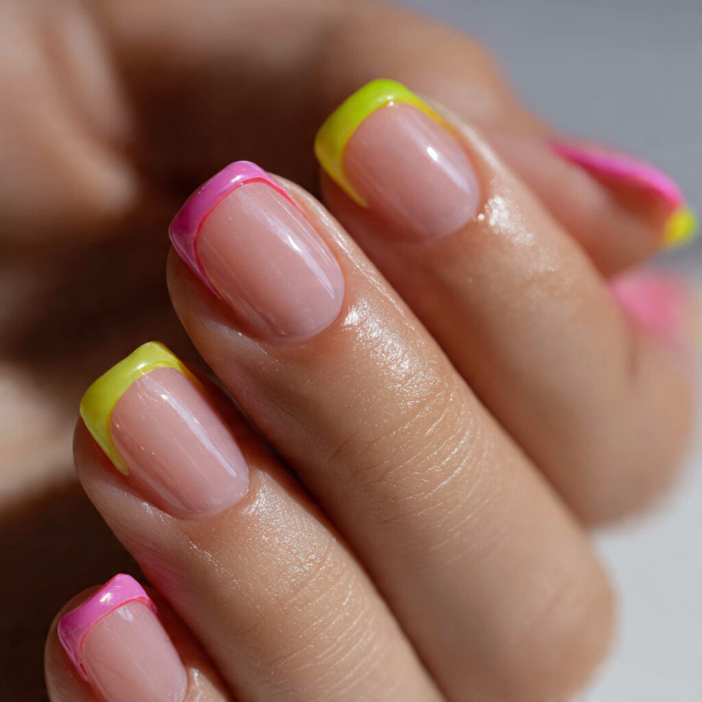 13 Summer Short Nails That Are Cute, Fresh, and Basically Made for Sunshine 8 short french tips with color