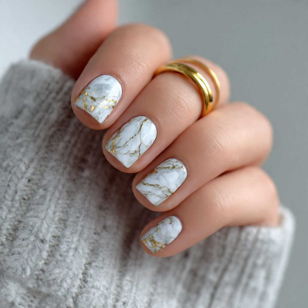 14 Short Nails Design Ideas That Make Your Hands Look Instantly Chic (Yes, Even If You’re a Minimalist) 14 short marble nails