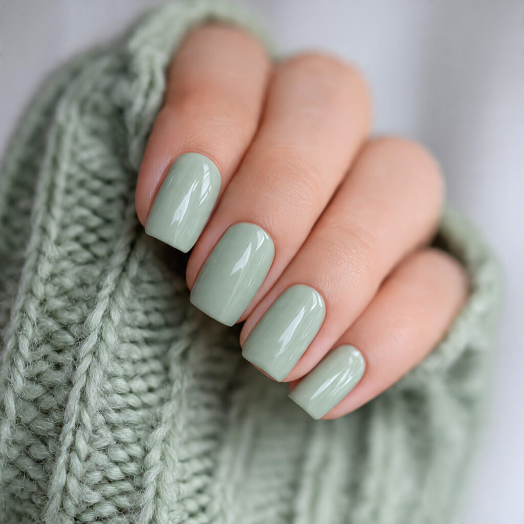 12 Short Gel Nails That Are Cute, Classy, and Basically Impossible to Ignore 12 short sage green gel nails