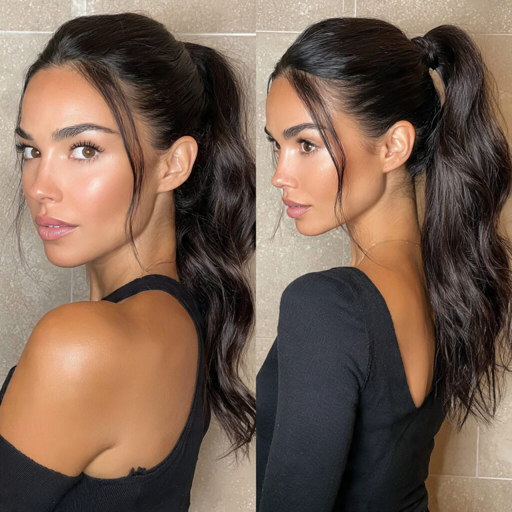 slick back bubble ponytail for women