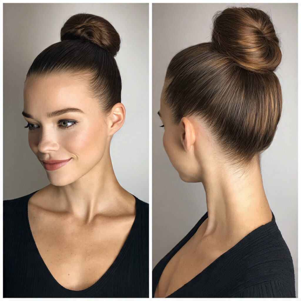 slick back high bun