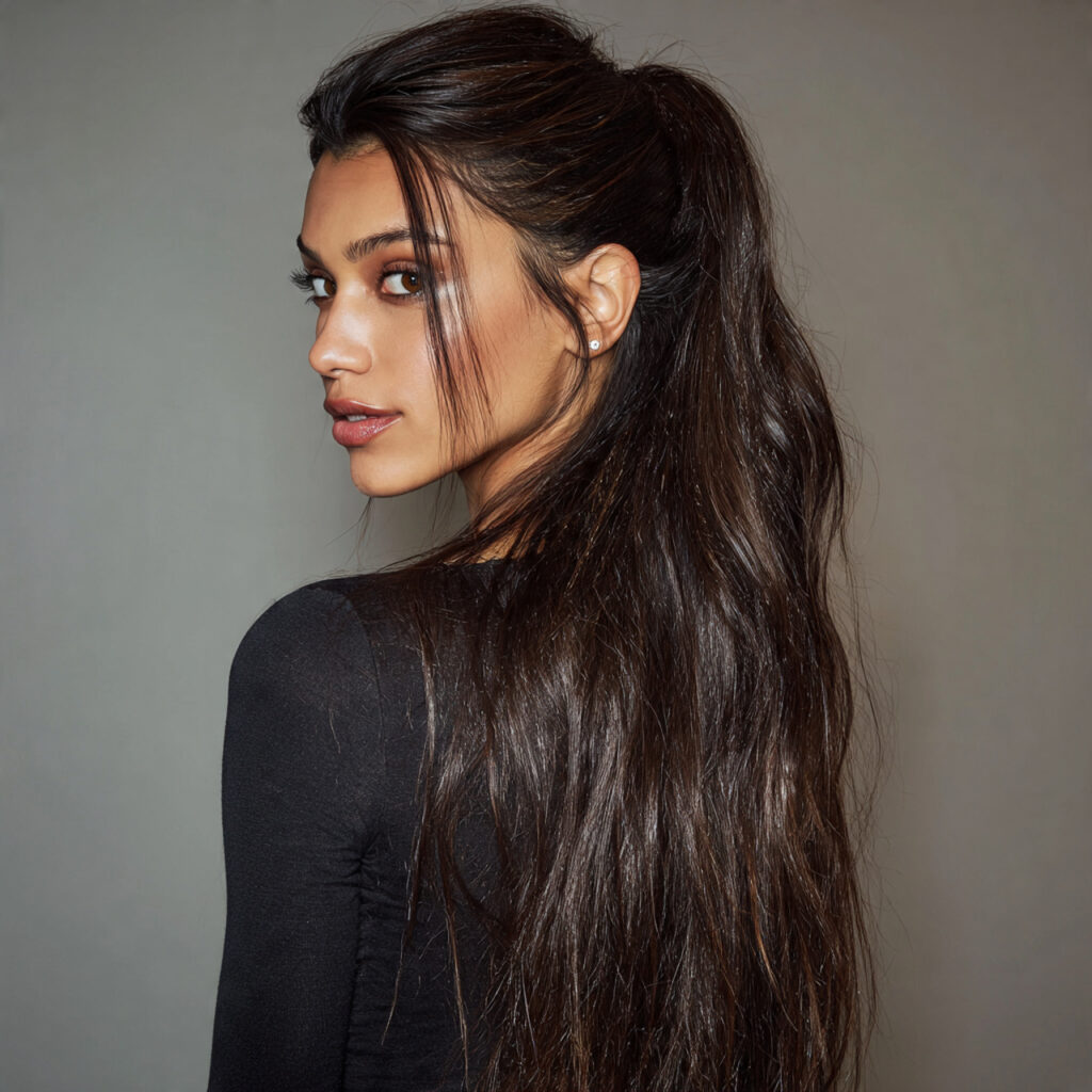 slick back long hair for women