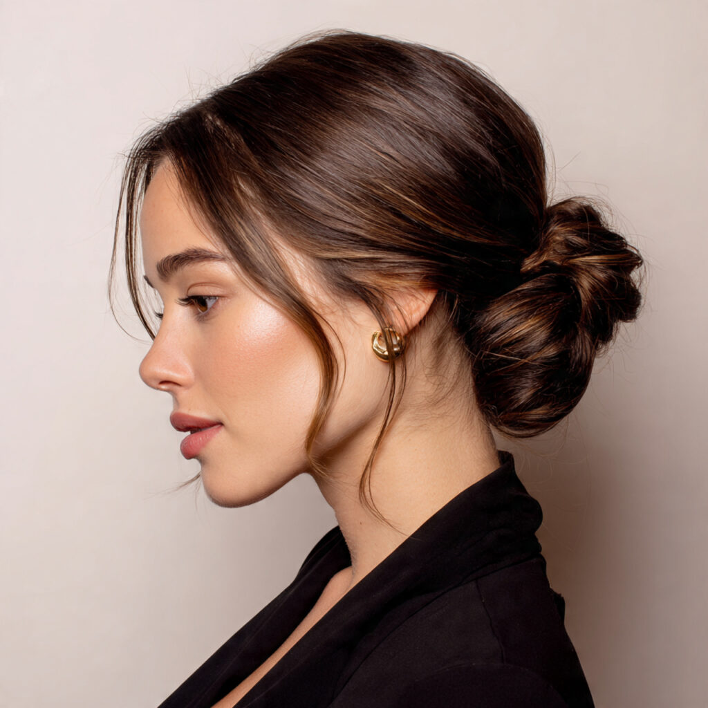 slick back low bun for women