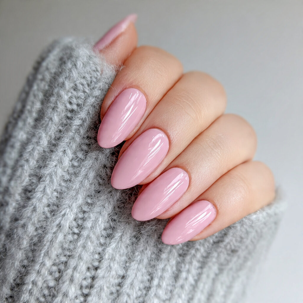 soft pink minimal nails