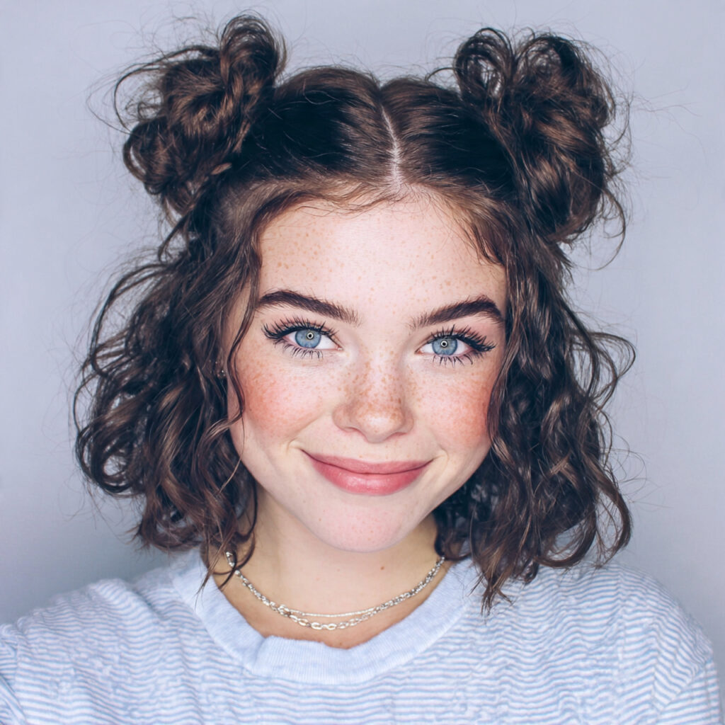 space buns with hairstyles