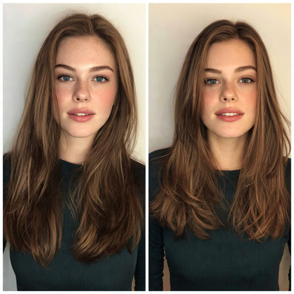 15 Simple Hairstyles Ideas You’ll Want to Try Tomorrow (Because Looking Cute Shouldn’t Be Complicated) 10 straight and center parted with simple hairstyles