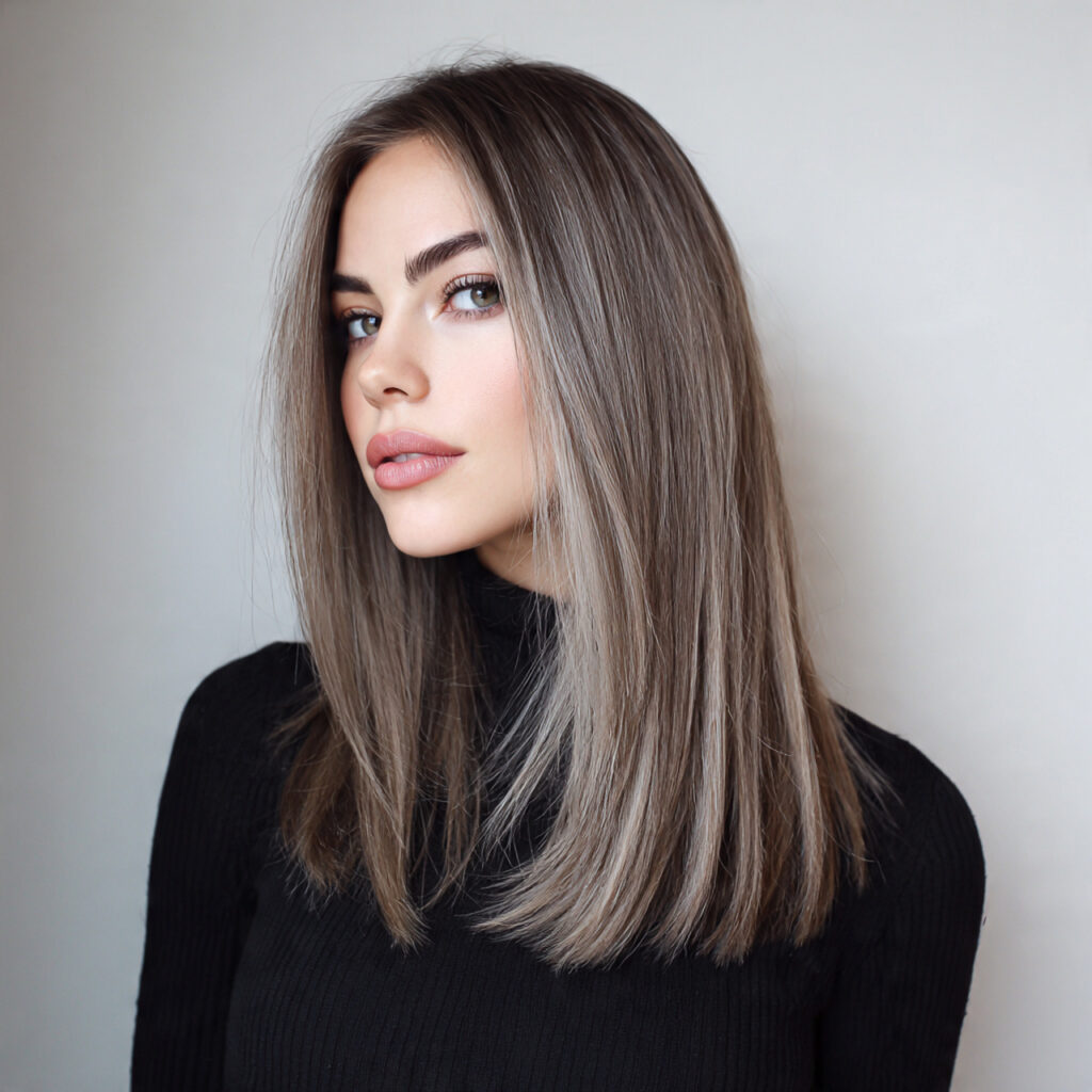 straight hair with blunt ends