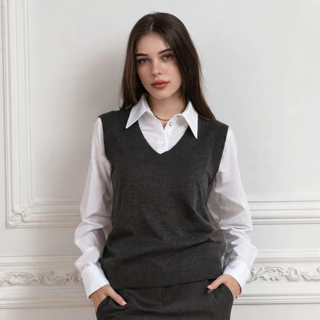sweater vest button up shirt for women