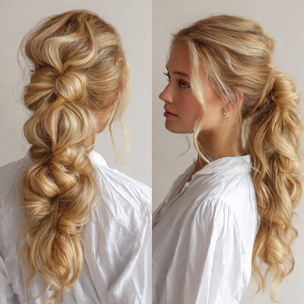 the bubble ponytail for summer hairstyles