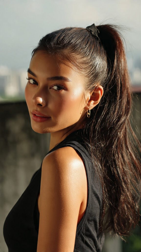 the classic high ponytail for summer hairstyles