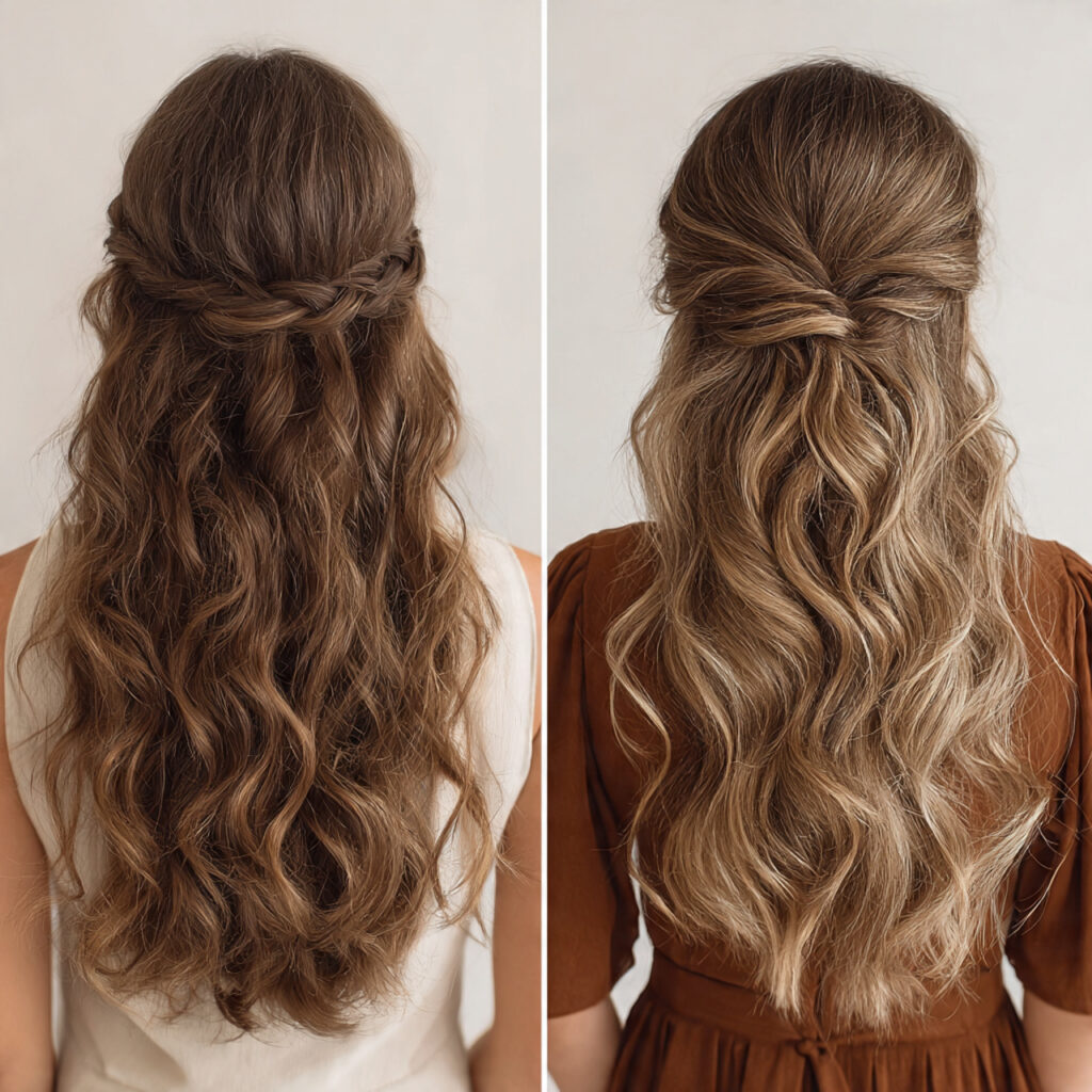 the half up half down for summer hairstyles