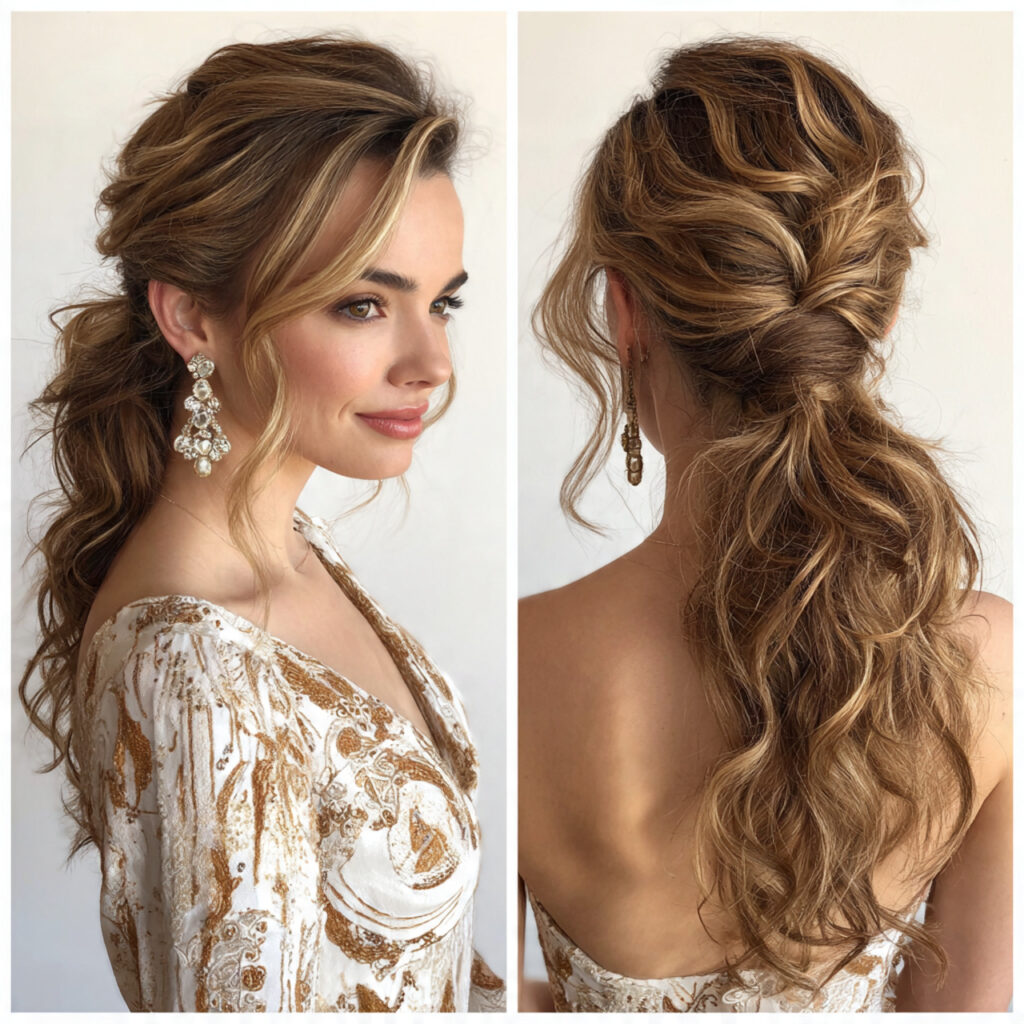 the low textured ponytail for hairstyles for long