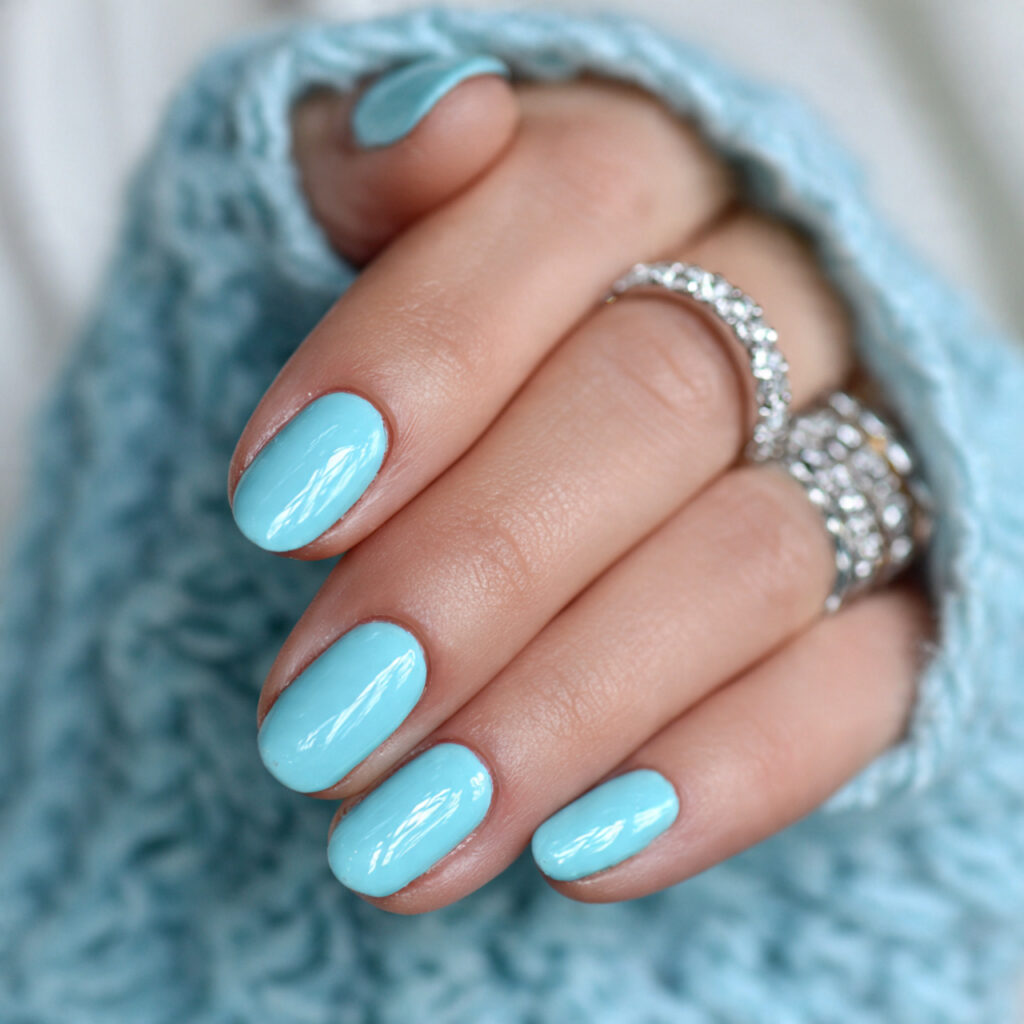 14 Trending Blue Nail Ideas Everyone Is Obsessed With Right Now (Your Next Mani Just Found You) 12 tiffany blue nails