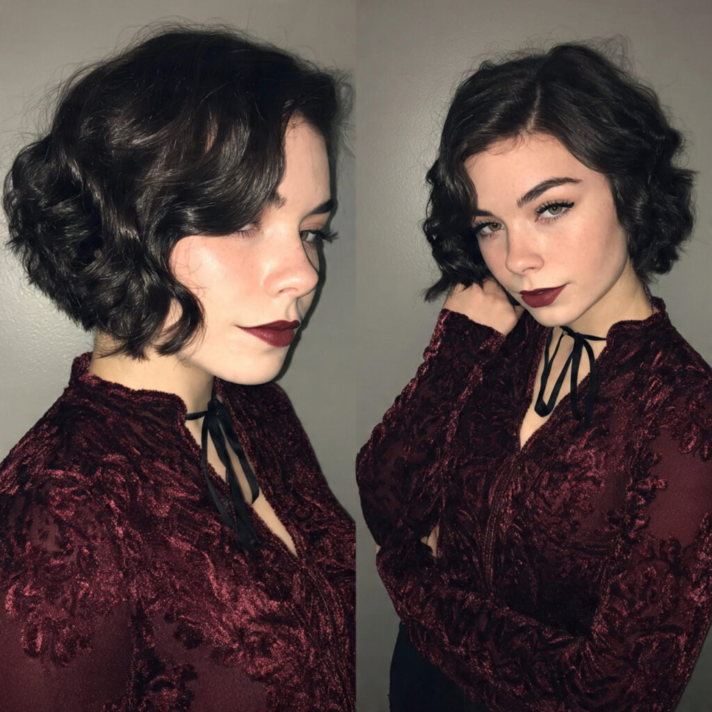 wavy bob with side part drama