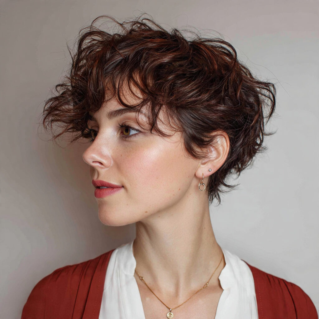 wavy pixie with long top