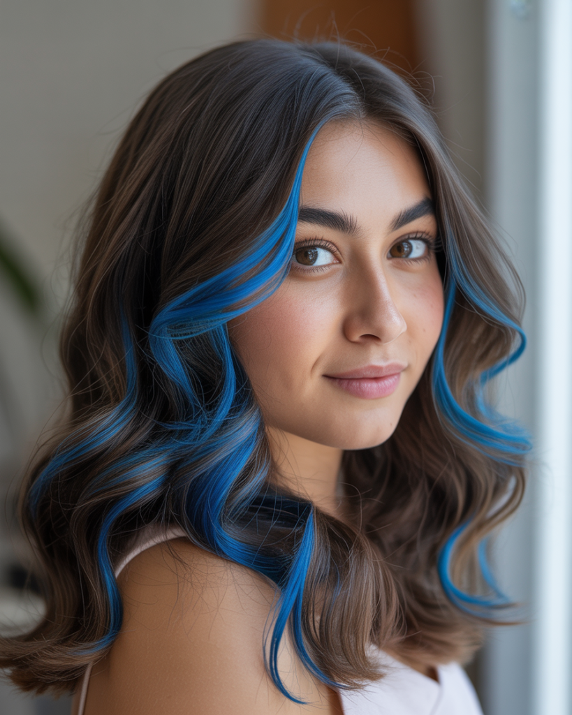 13 Peekaboo Hair Color Ideas That Secretly Transform Your Hair (And Yes, They’re That Cool) 5 Blue Peekaboo Hair Color