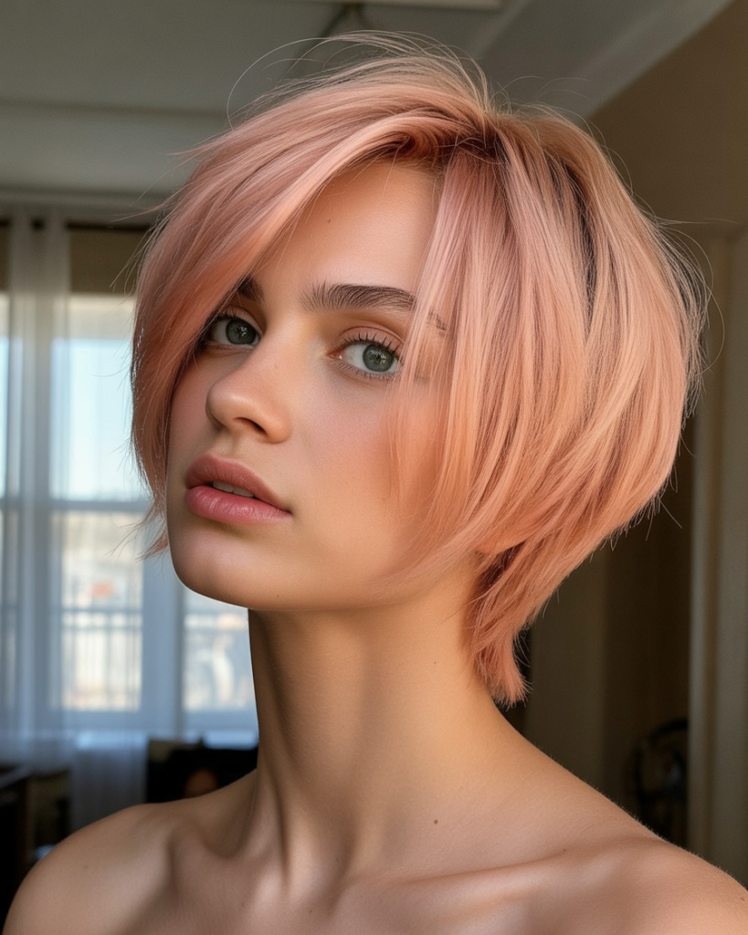 Blush Pink with Asymmetrical Cut