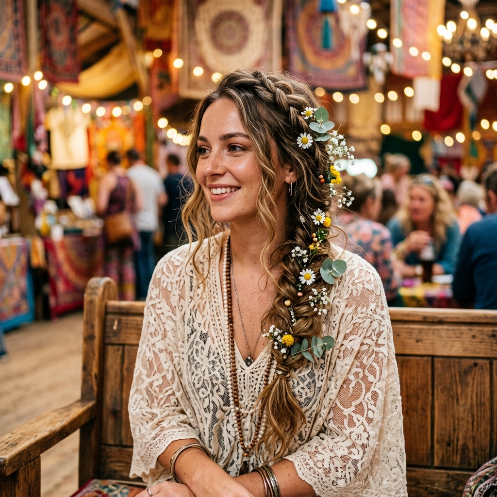 Boho Braids + Floral Accessories