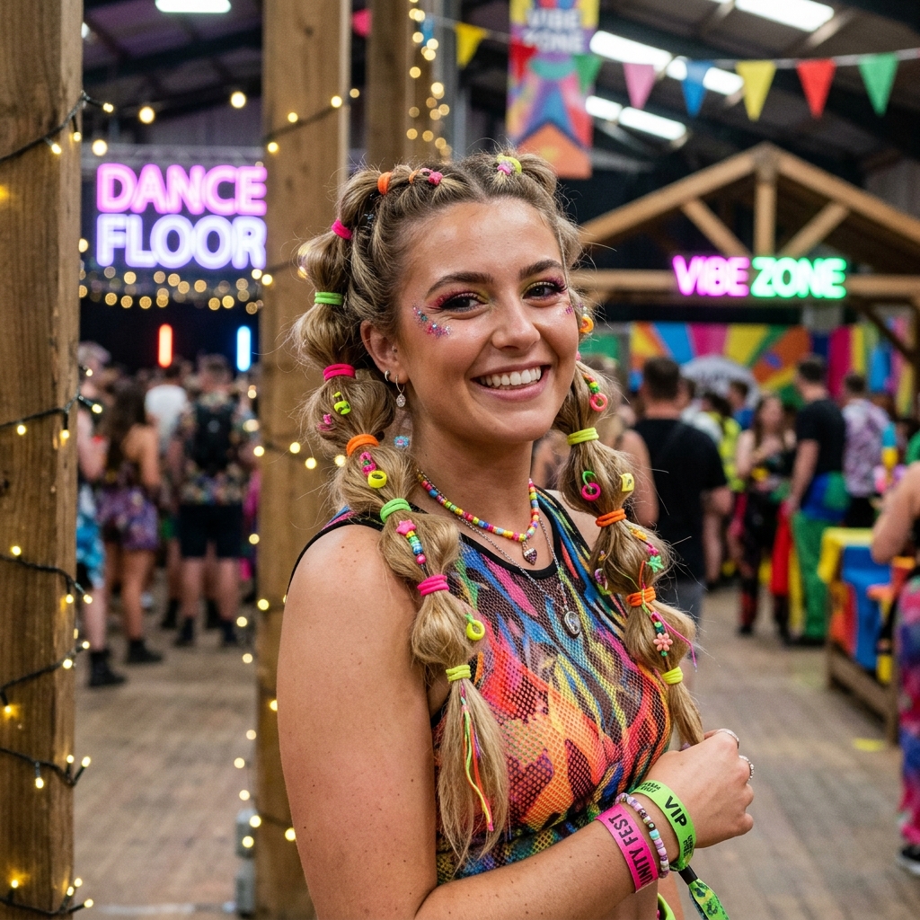Bubble Braids + Neon Accessories