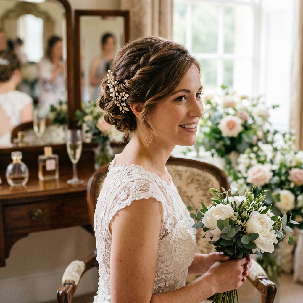 Elegant Twisted Updo for Short Hair