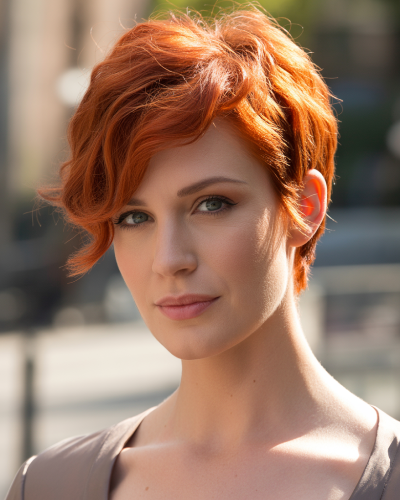 Fiery Red Pixie Cut