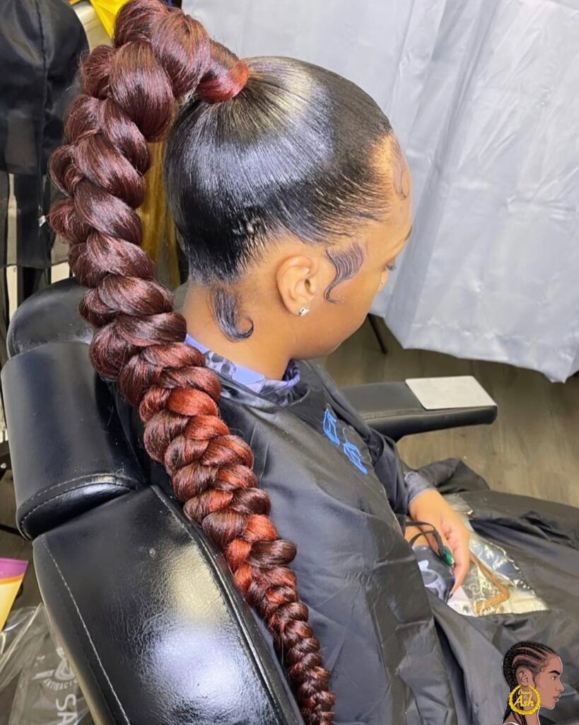 High Ponytail with Braided Base
