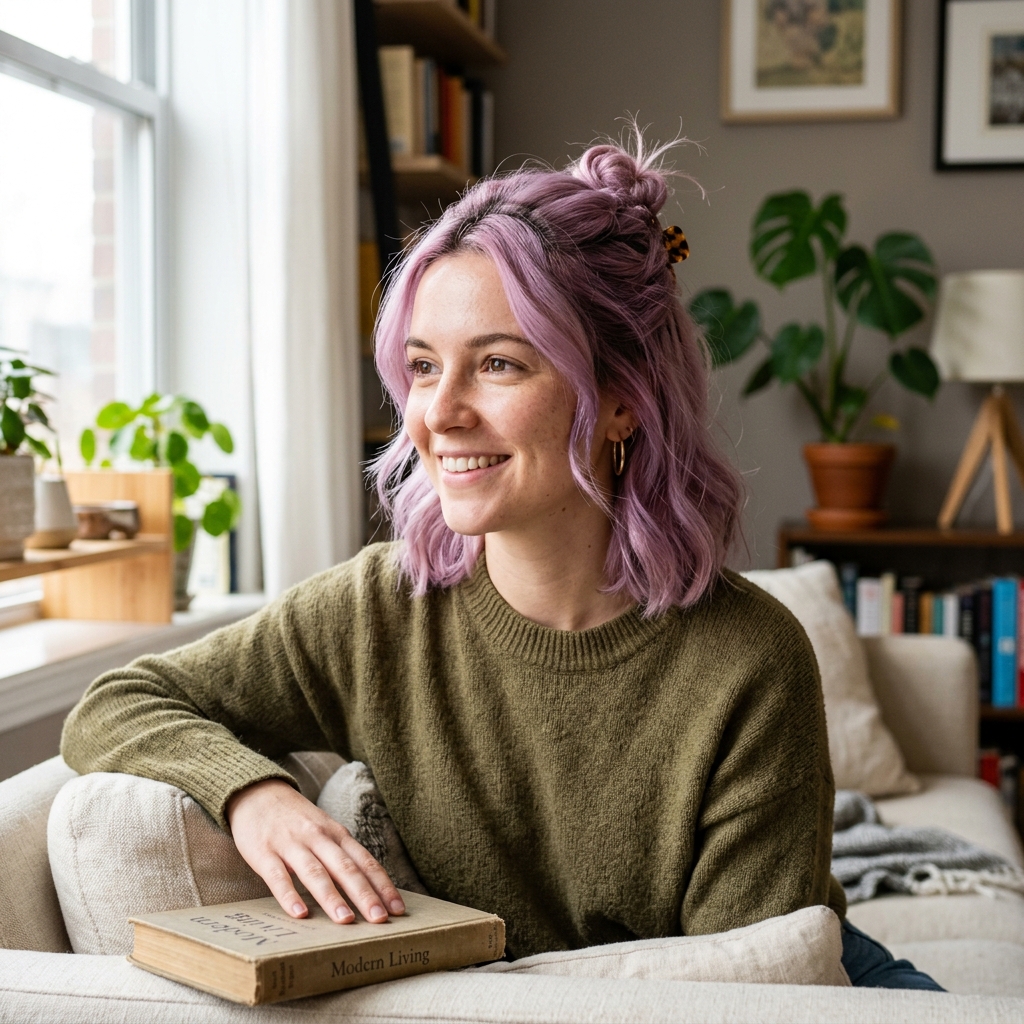 Lavender Pink Half-Up, Half-Down