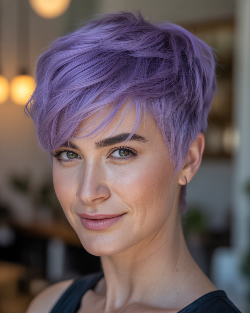 Lavender Pixie Cut