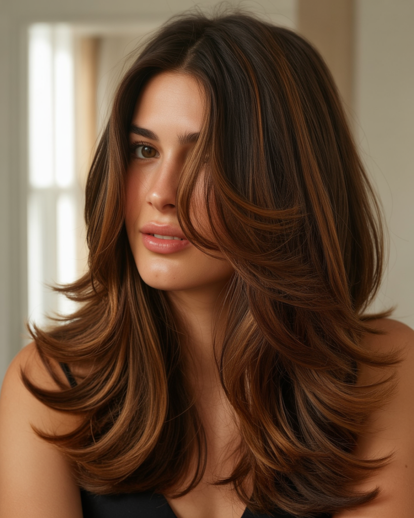 Layered Brown Hair Volume & Dimension