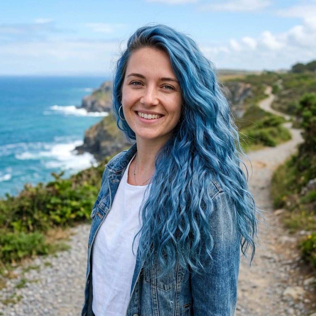 Mermaid Waves + Sky Blue Tips