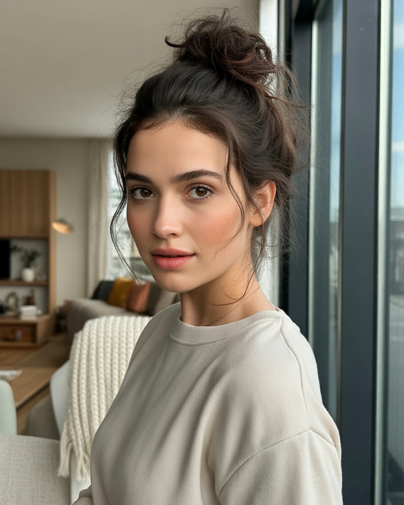 Messy Top Knot Casual and Cool