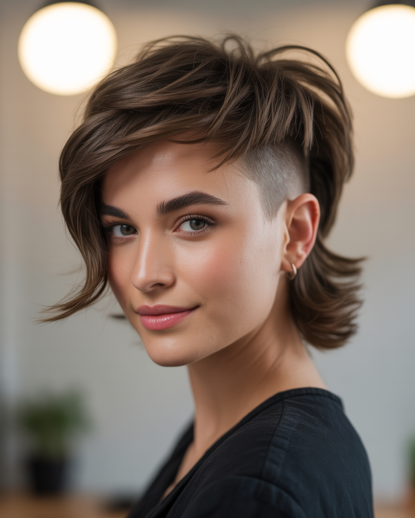 Pixie Mullet With Shaved Sides