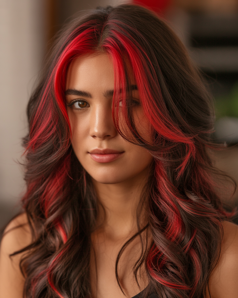 13 Peekaboo Hair Color Ideas That Secretly Transform Your Hair (And Yes, They’re That Cool) 3 Red Peekaboo Hair Color
