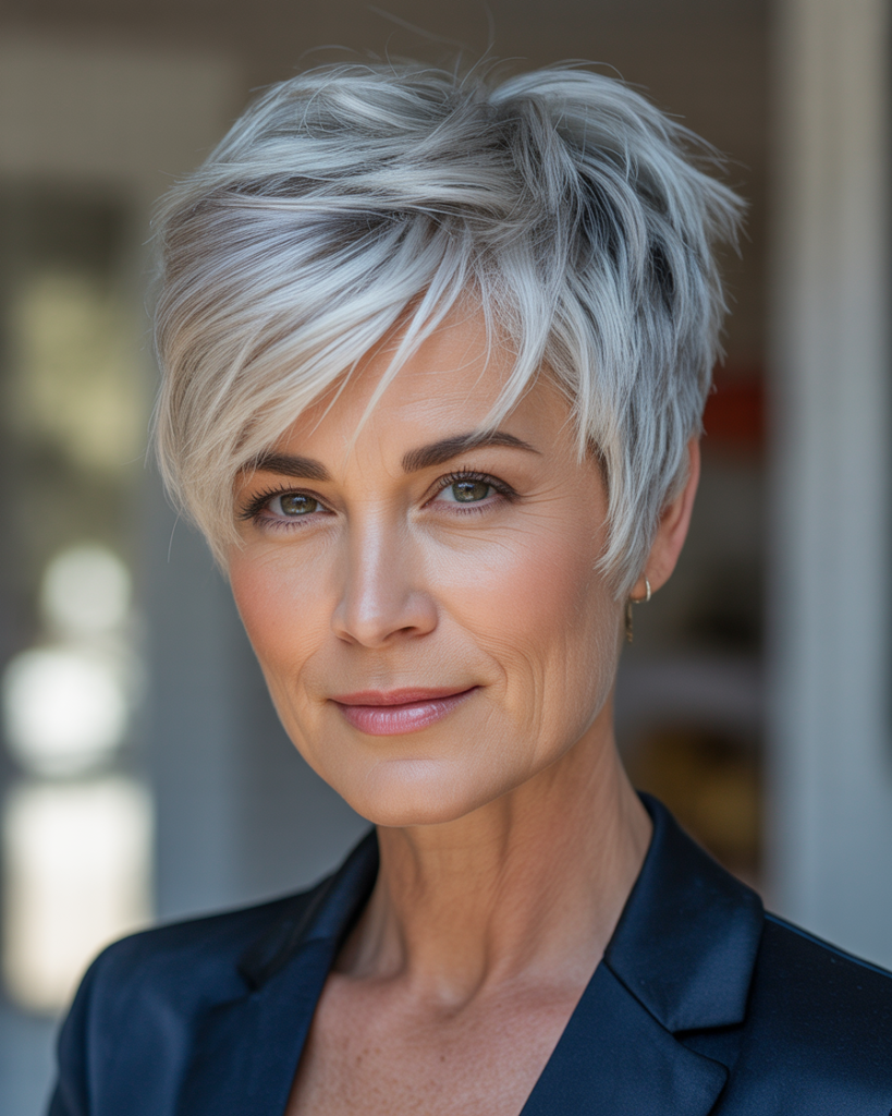 Silver Fox Pixie Cut