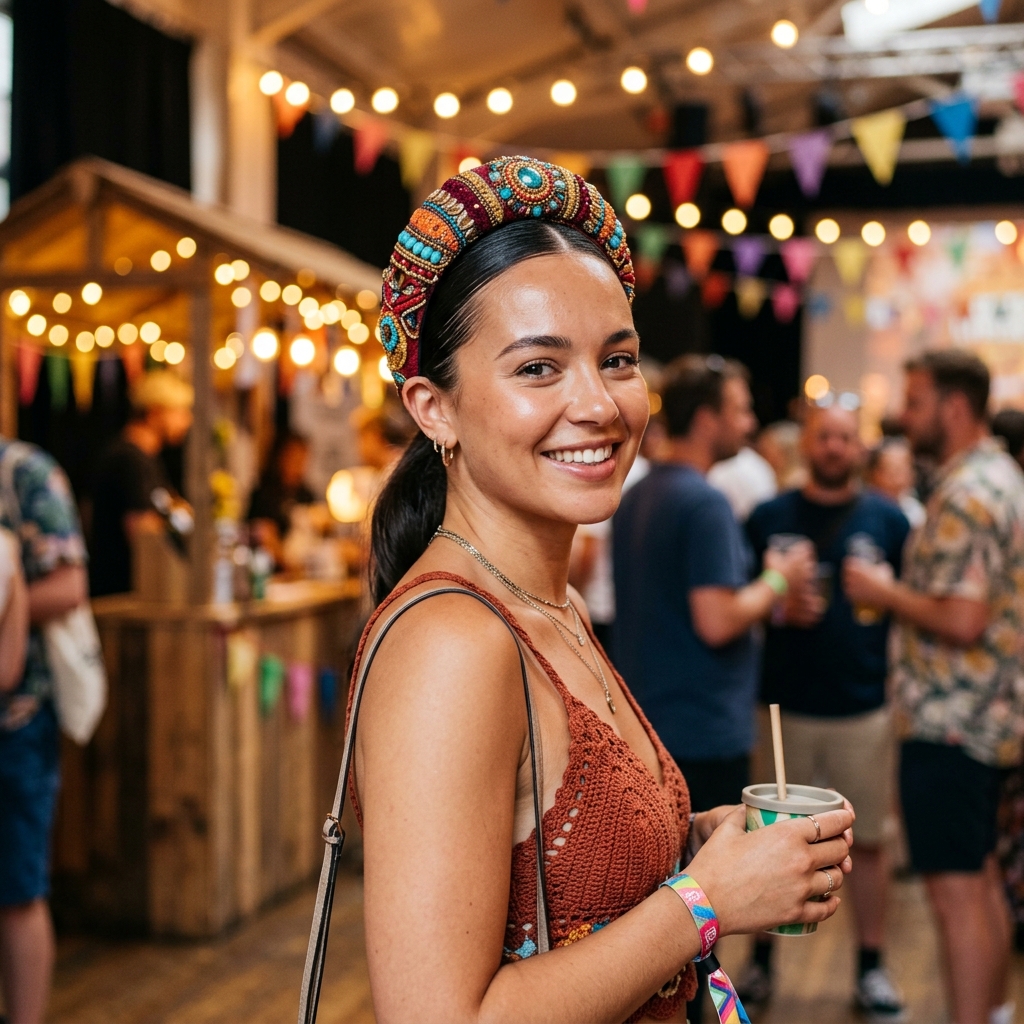 Slicked-Back Hair with Bold Headband