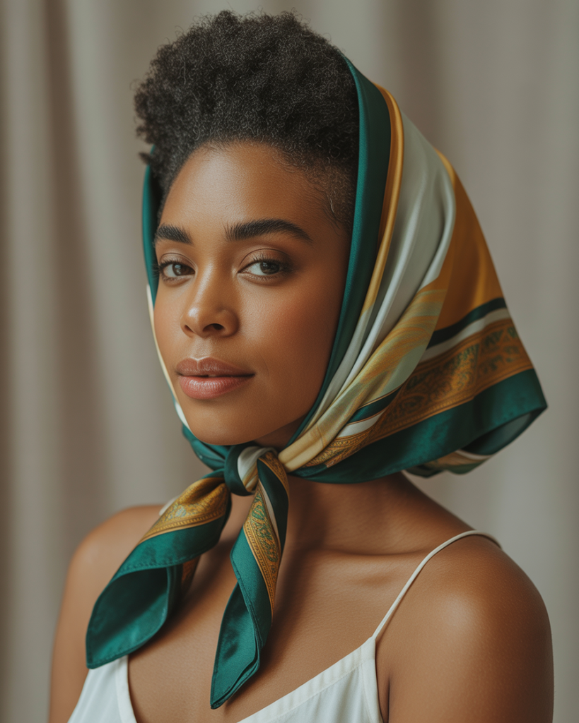 16 Protective Hairstyles for Natural Hair That Will Elevate Your Look – Effortlessly Chic! 8 The Tapered Fro with a Headscarf